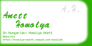 anett homolya business card